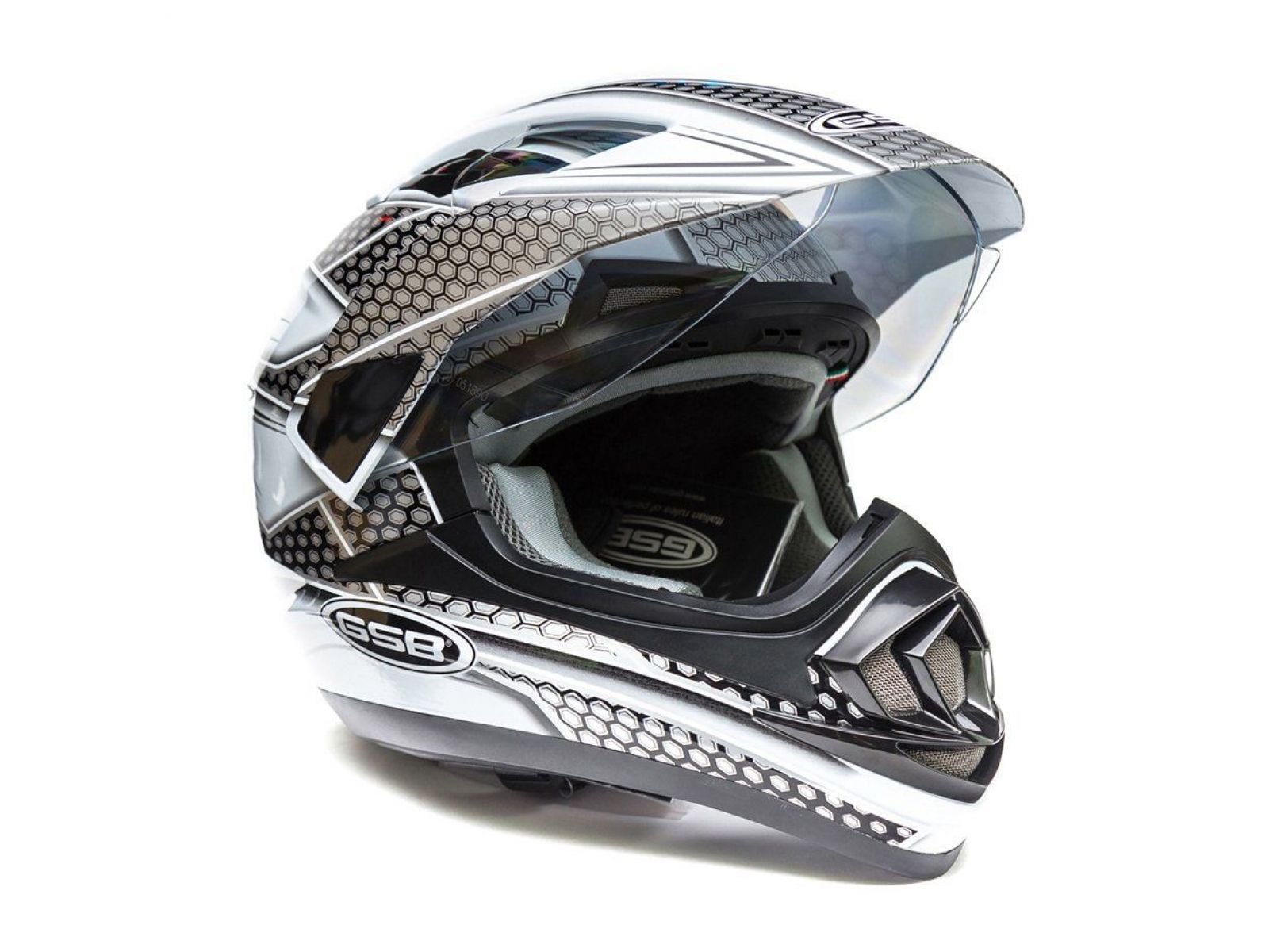 Шлем для снегохода GSB XP-14 A SNOW (с эл. визором) White/Black