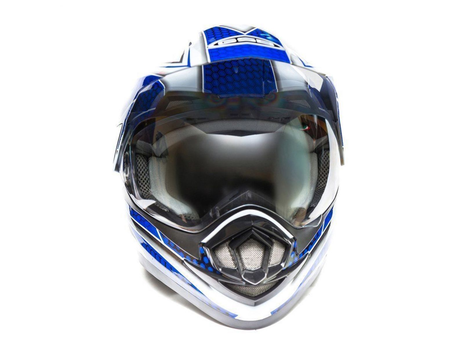 Шлем для снегохода GSB XP-14 A SNOW (с эл. визором) White/Blue