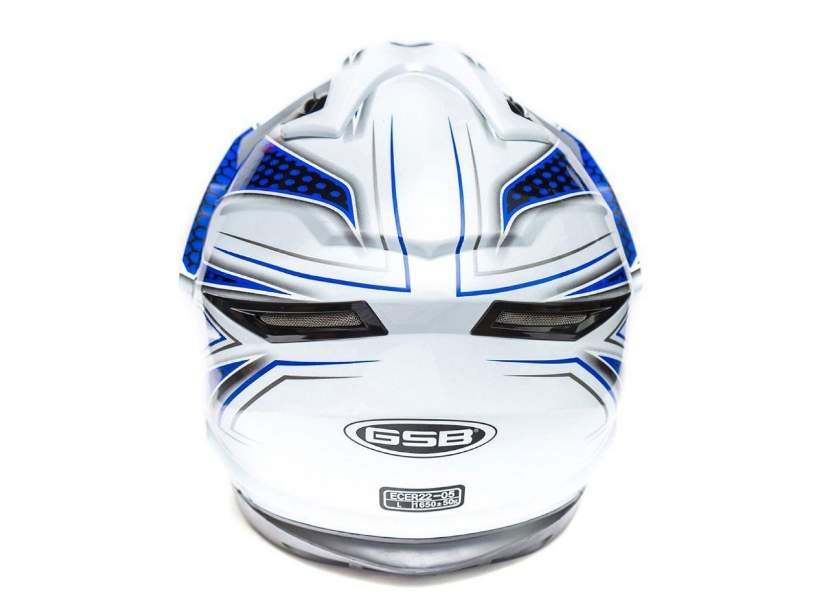 Шлем для снегохода GSB XP-14 A SNOW (с эл. визором) White/Blue