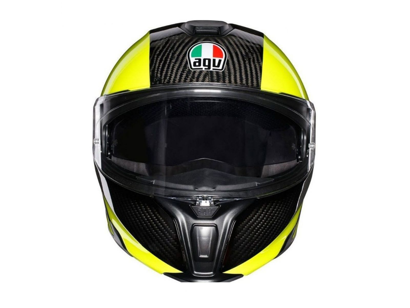 Мотошлем AGV SPORTMODULAR Multi Hi-Vis Carbon Yellow