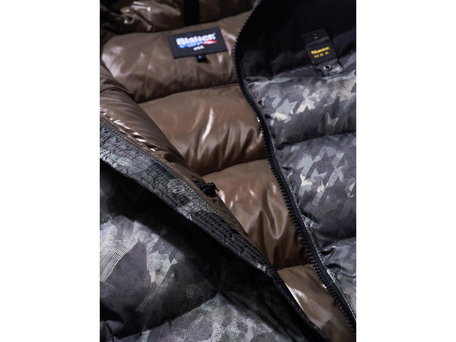 Пуховик Blauer NICOLO зеленый камуфляж