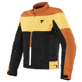 Мотокуртка DAINESEELETTRICA AIR TEX Black/Leather-Brown/Mineral-Yellow