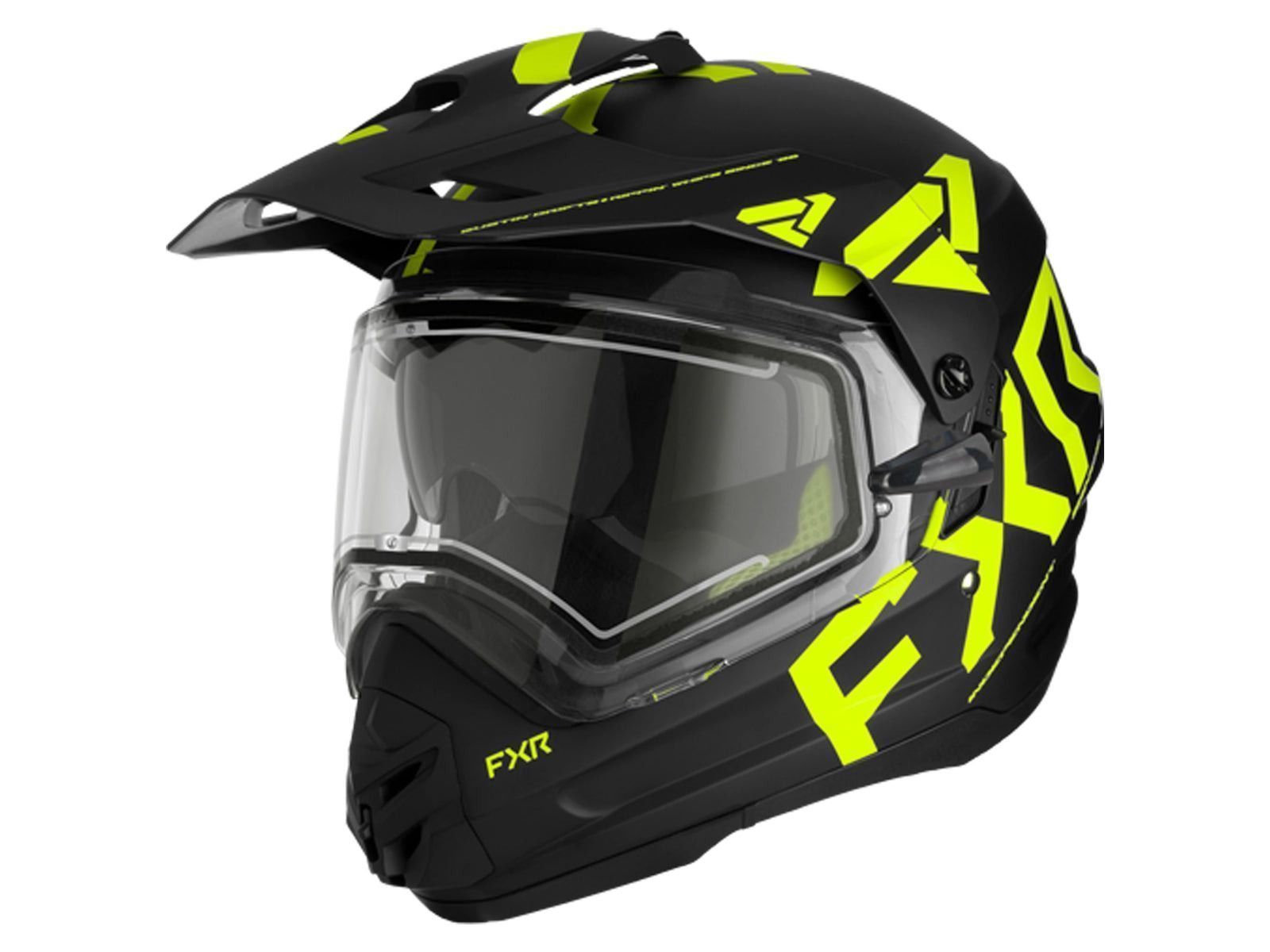Снегоходный шлем FXR Torque X Team Hlmt w/ E Shield & Sun Shade 23 Black/Hi-Vis