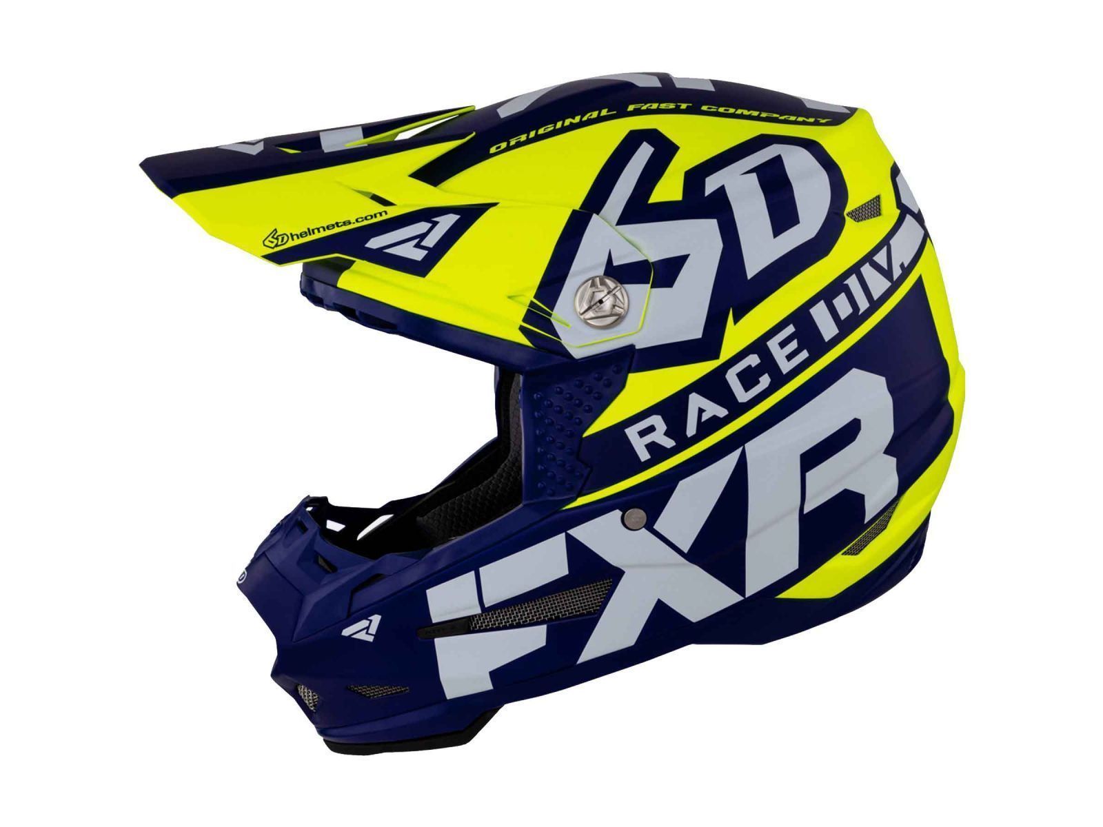 Мотошлем FXR 6D ATR-2 RACE DIV 21 Hi Vis Navy