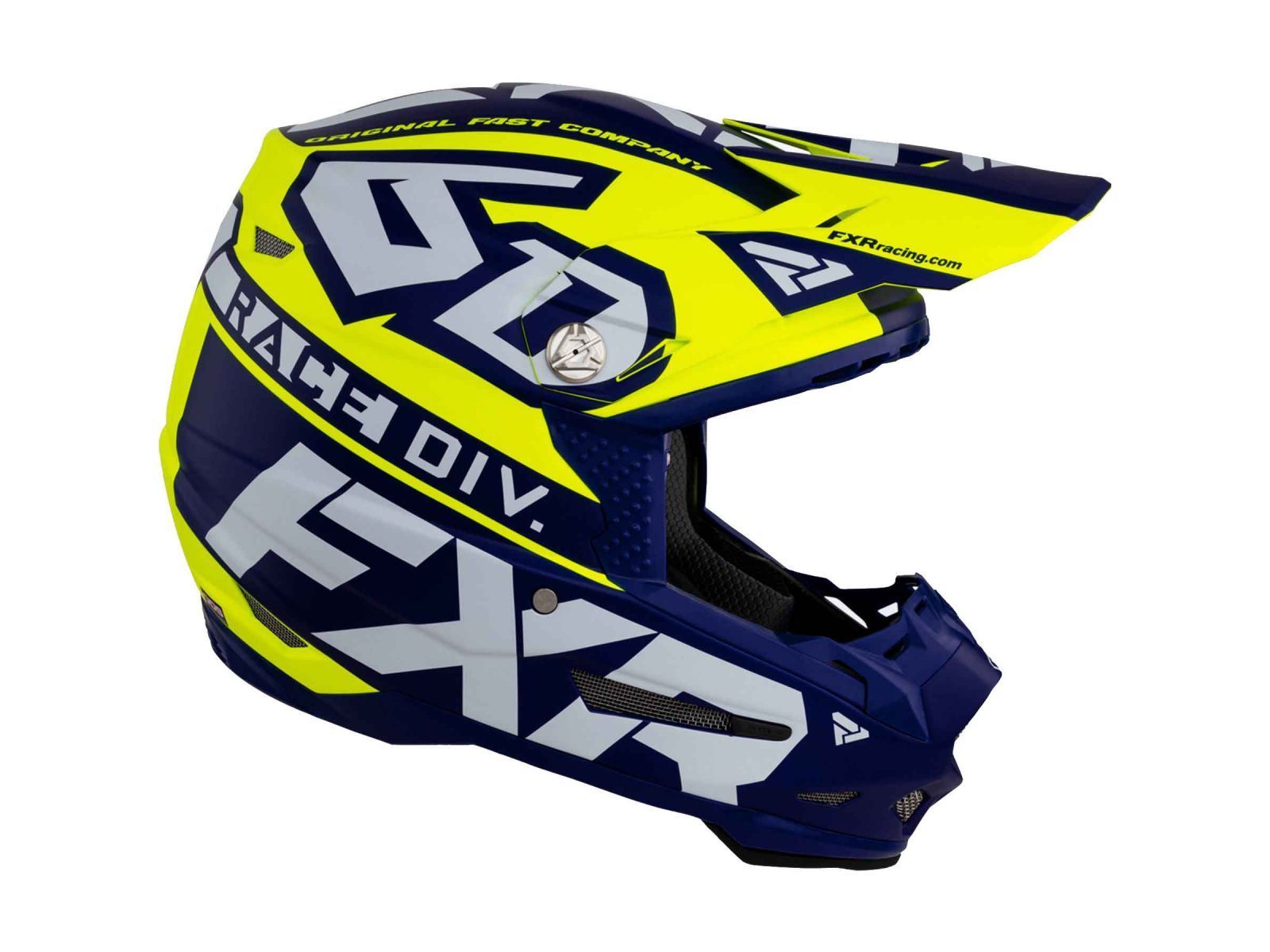 Мотошлем FXR 6D ATR-2 RACE DIV 21 Hi Vis Navy