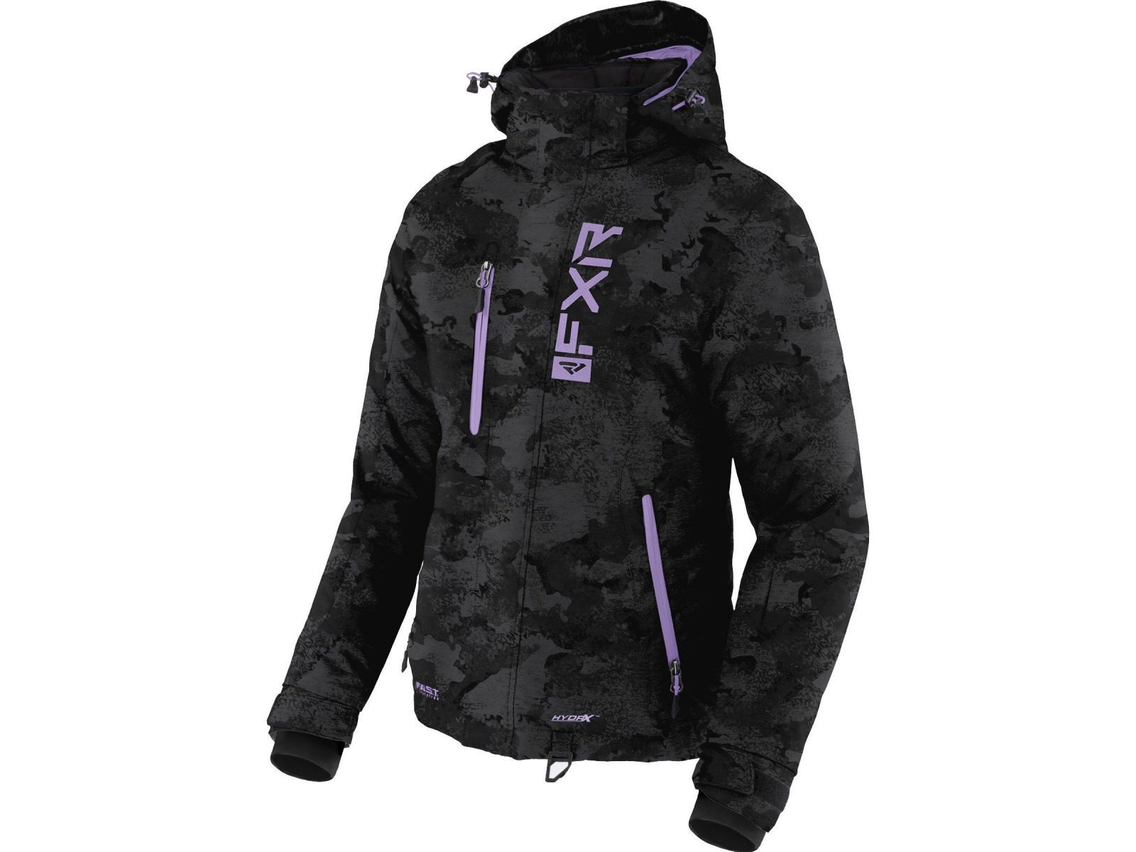 Снегоходная женская куртка FXR FRESH 22 Black Camo/Lilac