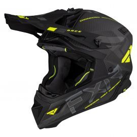 Шлем дня снегохода Helium FXR Carbon Helmet w/ D-Ring 23 Hi Vis/Charcoal