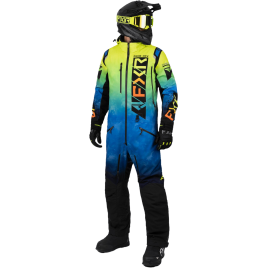 Снегоходный комбинезон FXR M Helium Ins Monosuit 23 Blue-HiVis Fade/Inferno