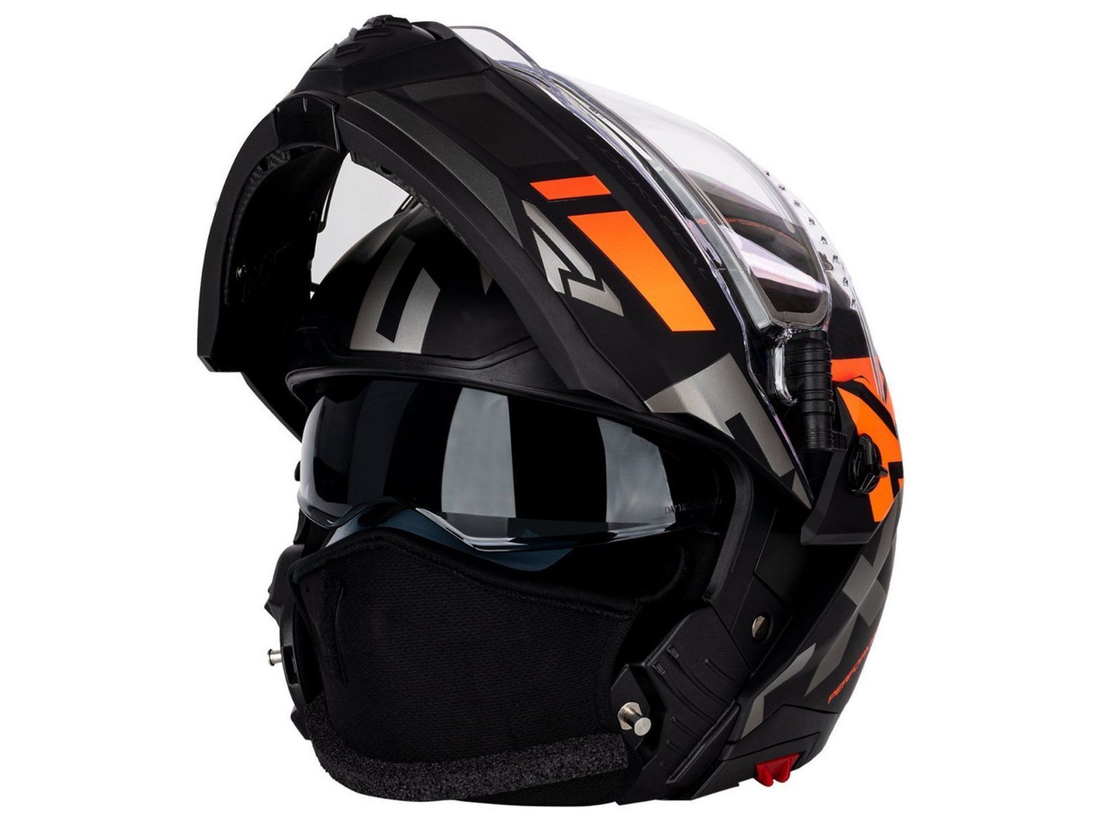 Шлем для снегохода FXR MAVERICK MODULAR TEAM 20 (визор с подогревом) Black/Char/Orange