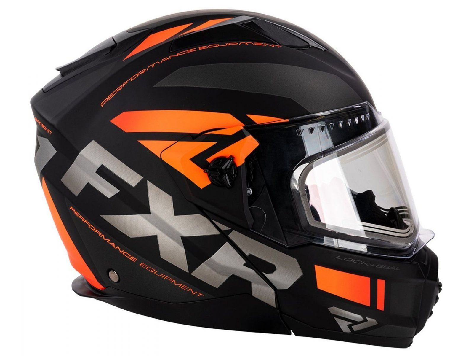 Шлем для снегохода FXR MAVERICK MODULAR TEAM 20 (визор с подогревом) Black/Char/Orange