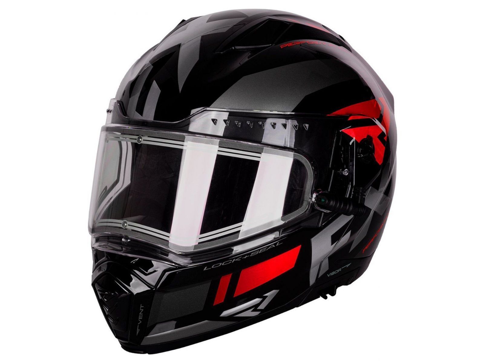 Шлем для снегохода FXR MAVERICK MODULAR TEAM 20 (визор с подогревом) Black/Char/Red