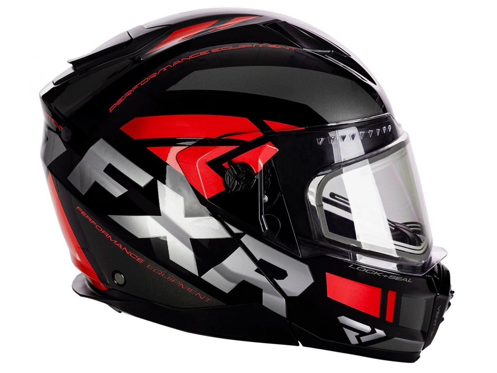 Шлем для снегохода FXR MAVERICK MODULAR TEAM 20 (визор с подогревом) Black/Char/Red