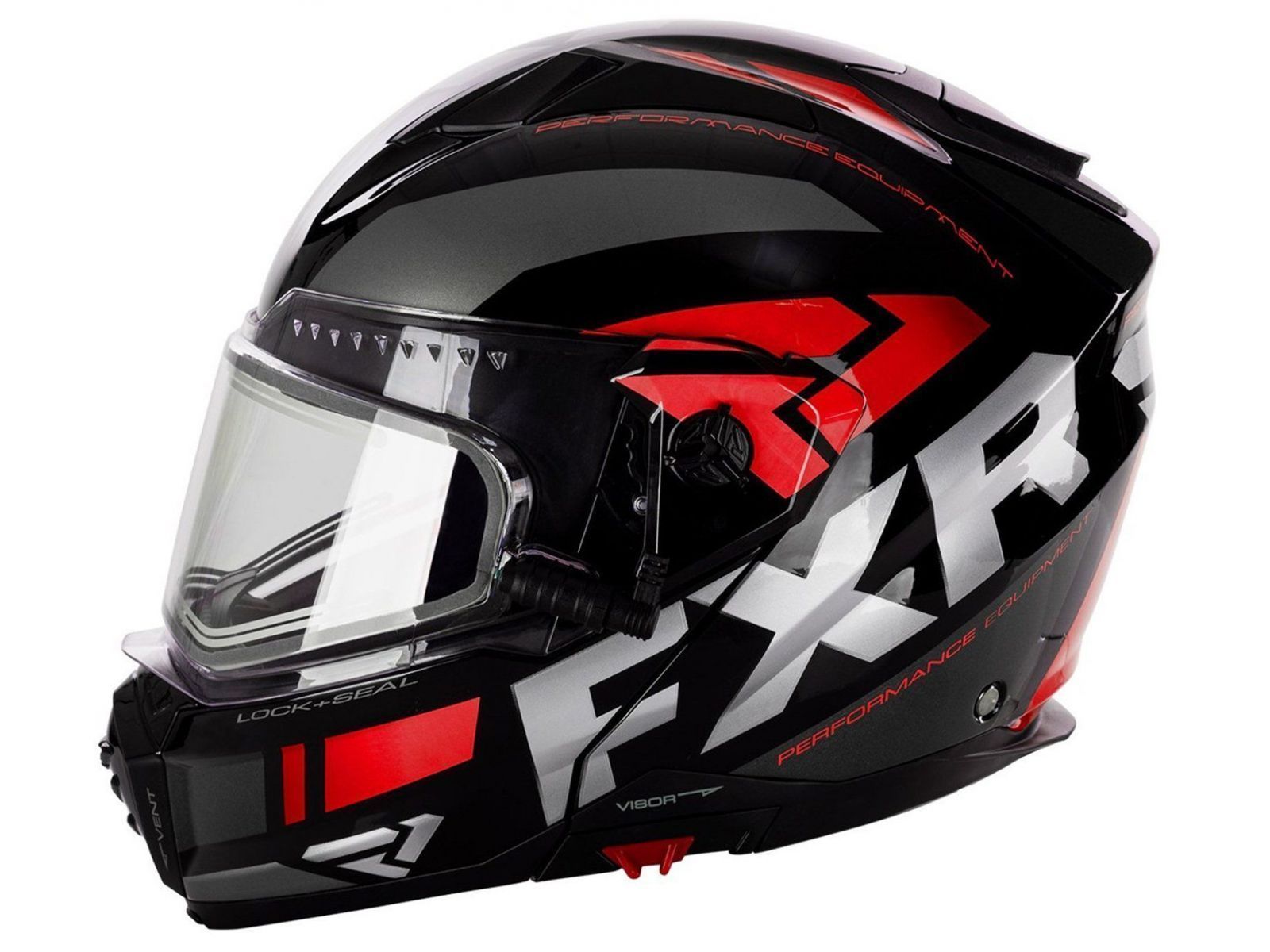 Шлем для снегохода FXR MAVERICK MODULAR TEAM 20 (визор с подогревом) Black/Char/Red