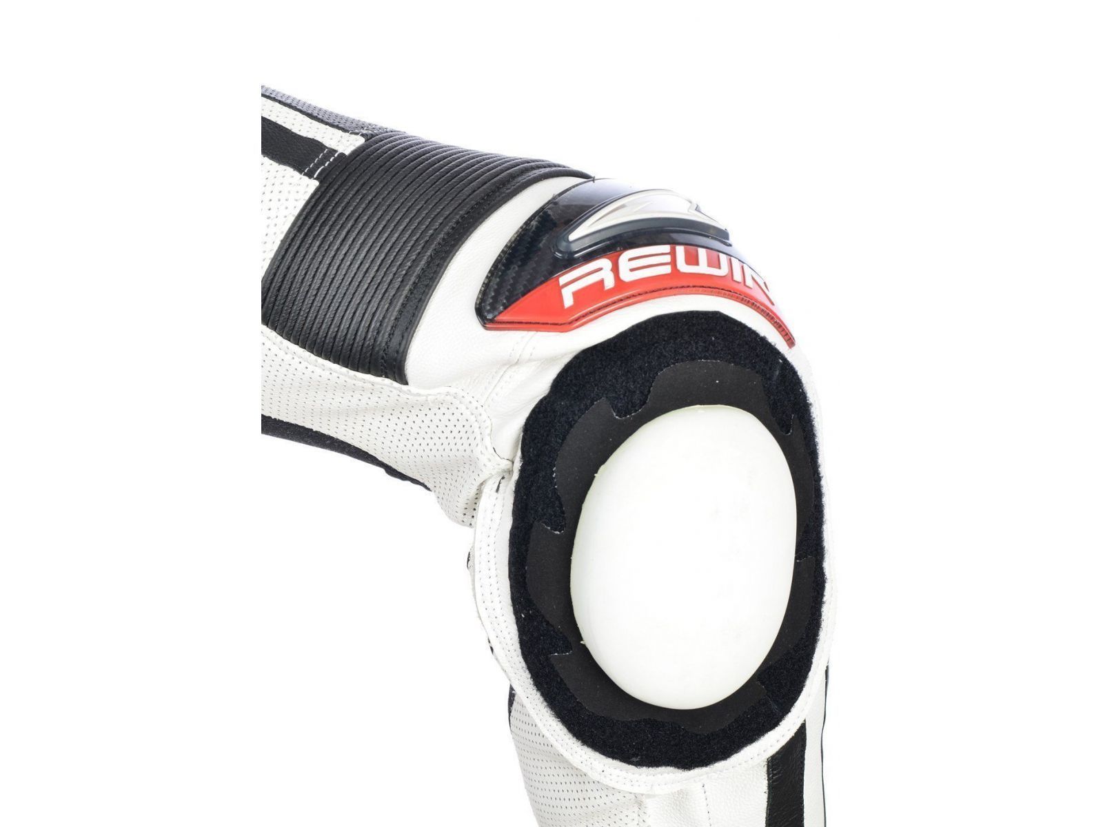 Мотокомбинезон Rewin Battery Black-white (кожа быка)