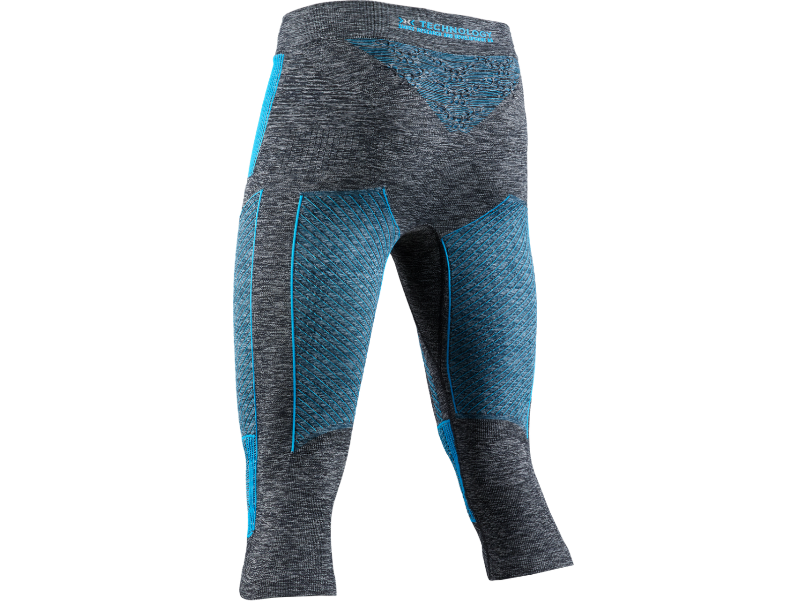 Термобрюки X-BIONIC ENERGY ACCUMULATOR 4.0 MELANGE 3/4 Dark Grey Melange/Blue