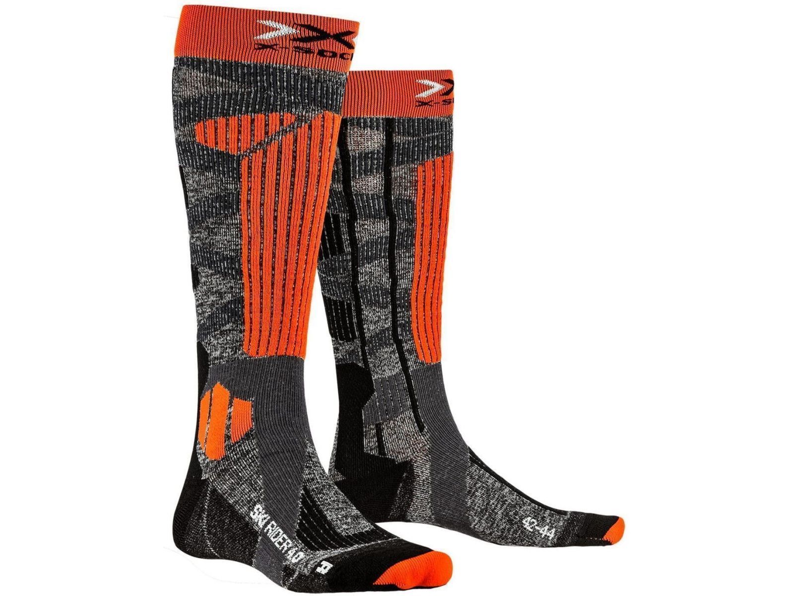 Термоноски X-SOCKS SKI RIDER 4.0 Stone Grey/Orange