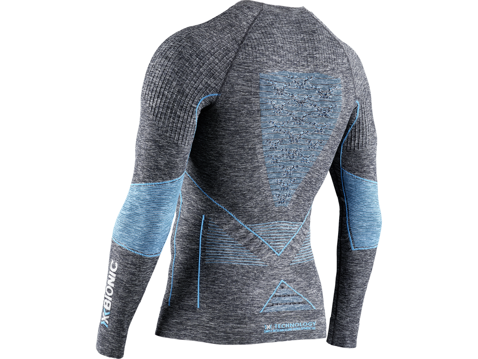 Термофутболка X-BIONIC ENERGY ACCUMULATOR 4.0 MELANGE Dark Grey Melange/Blue