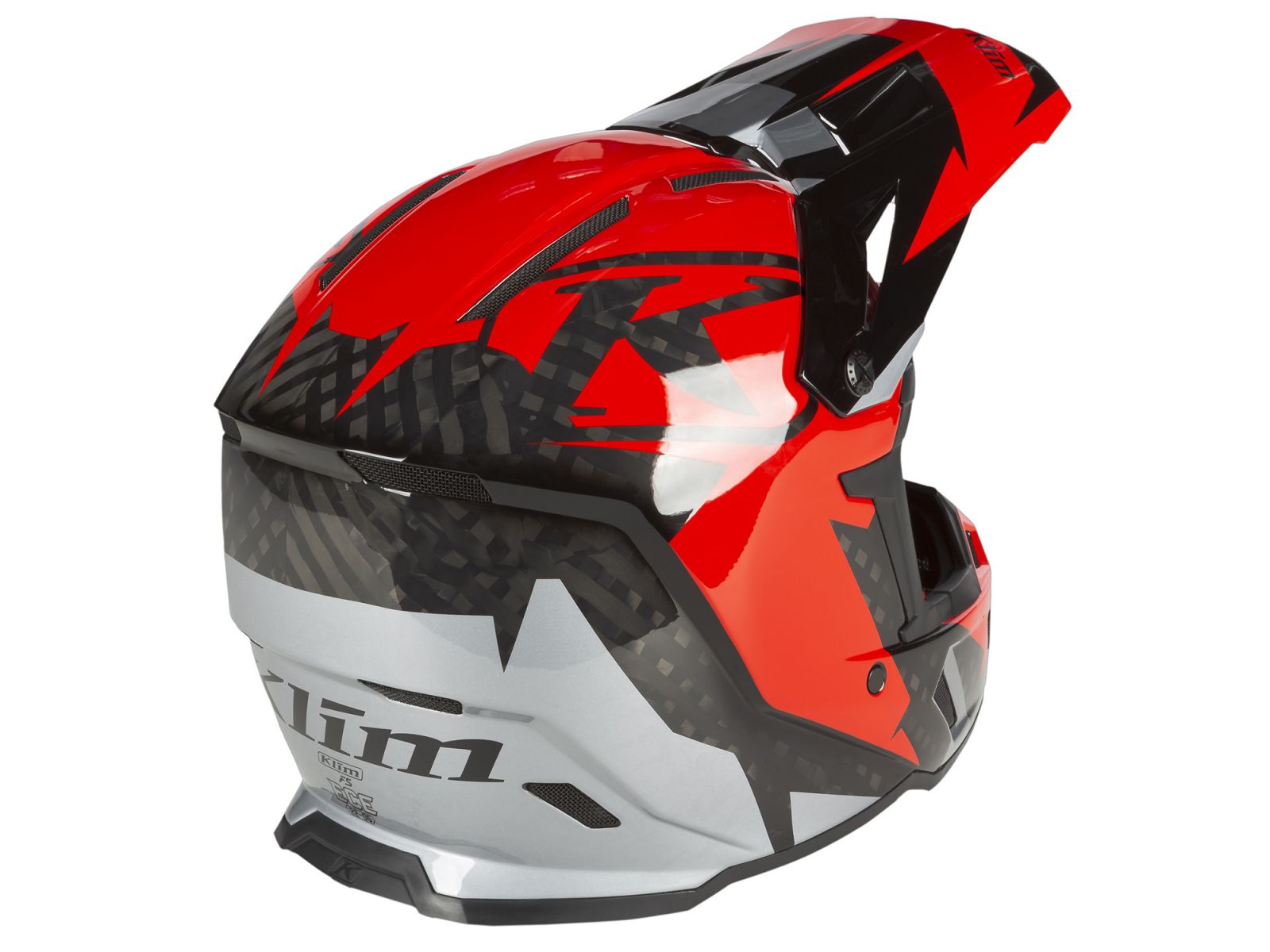 Мотошлем KLIM F5 Amp Fiery Red - Metallic Silver