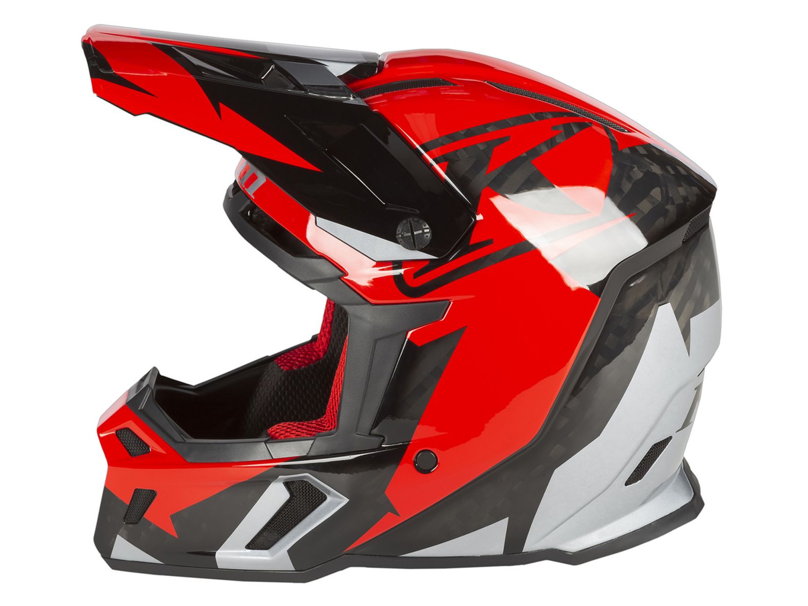 Мотошлем KLIM F5 Amp Fiery Red - Metallic Silver
