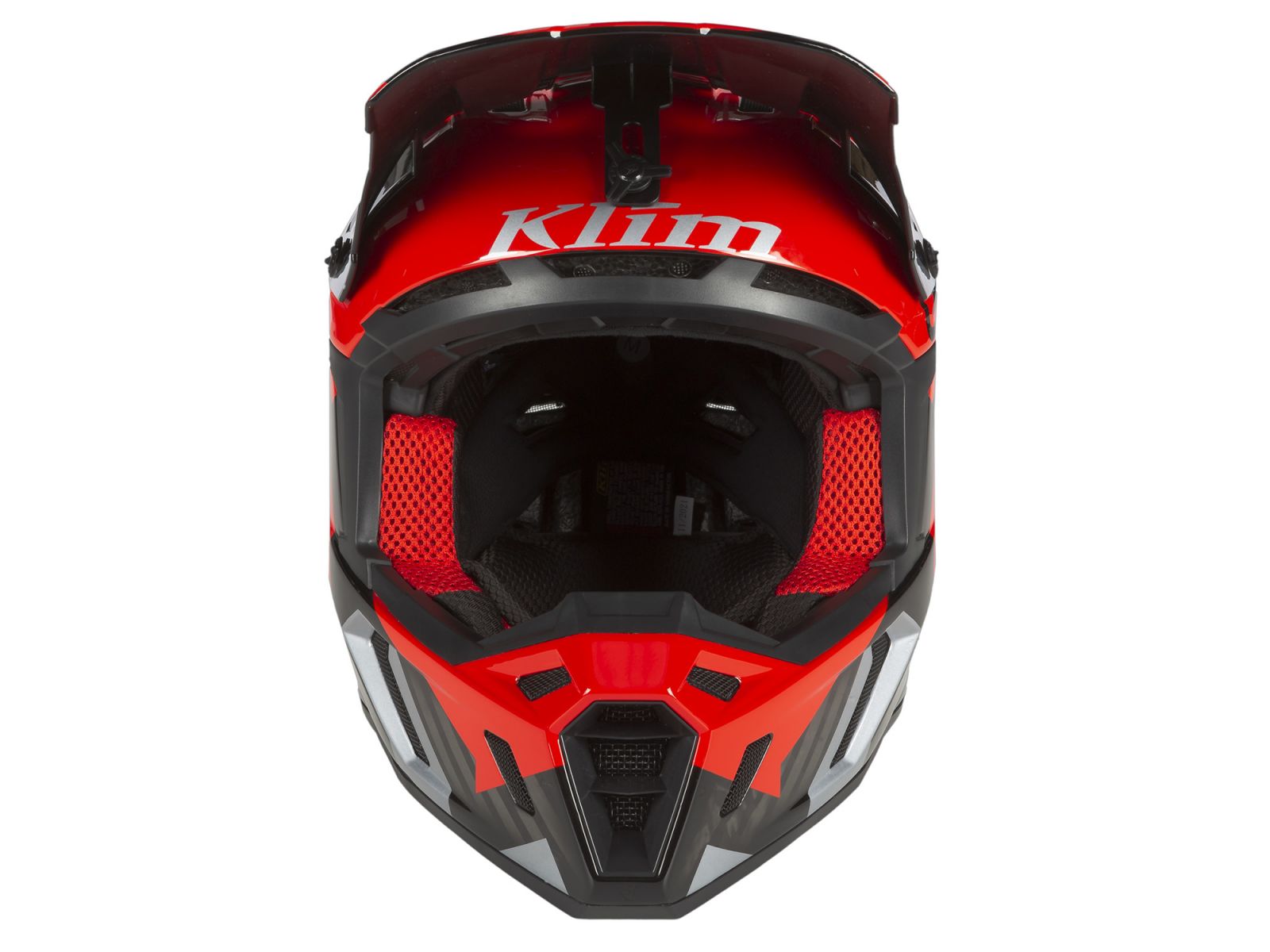 Мотошлем KLIM F5 Amp Fiery Red - Metallic Silver