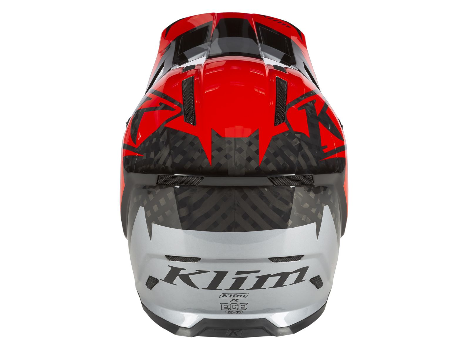 Мотошлем KLIM F5 Amp Fiery Red - Metallic Silver