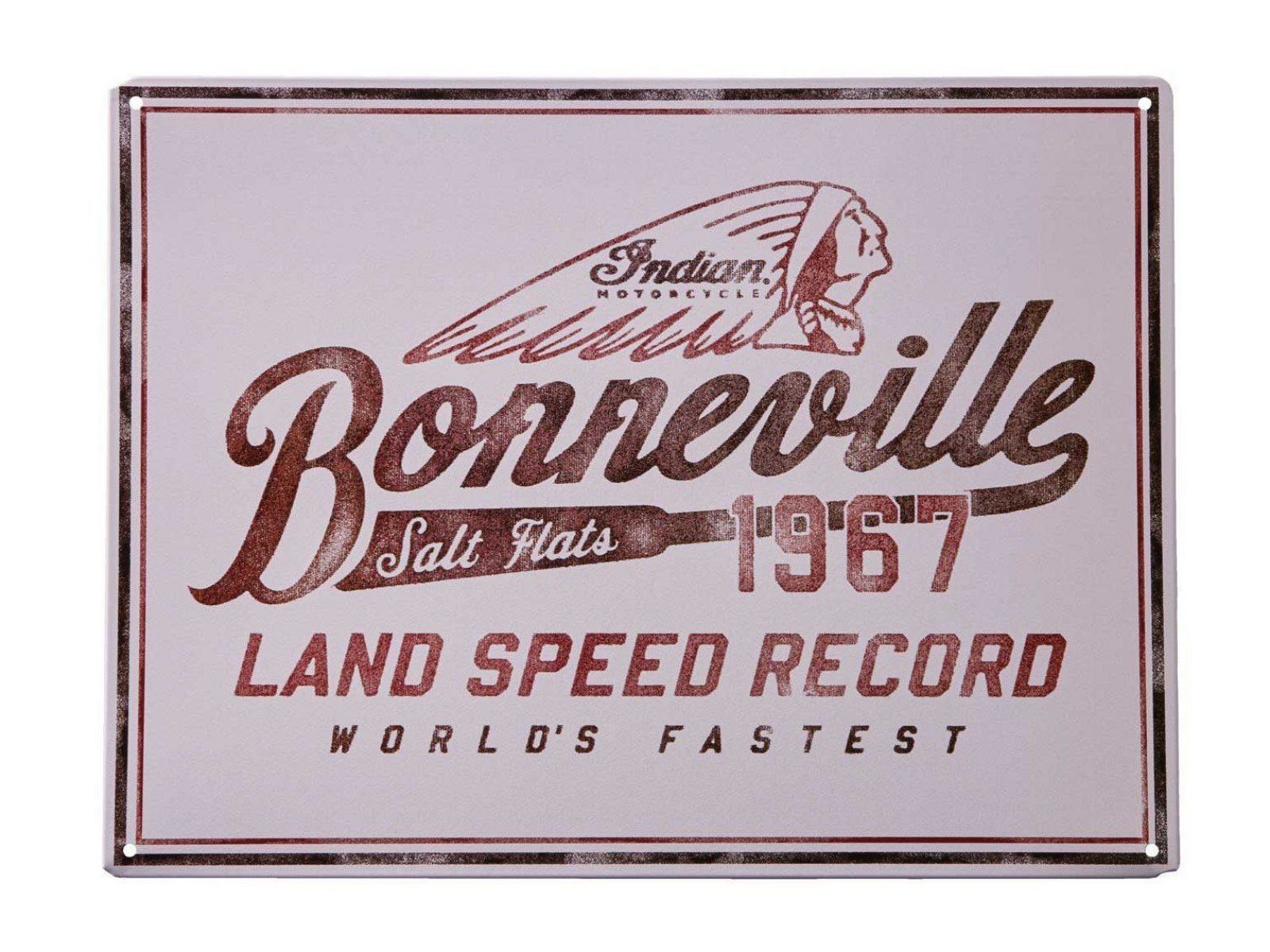Табличка металлическая INDIAN BONNEVILLE White