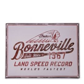 Табличка металлическая INDIAN BONNEVILLE White