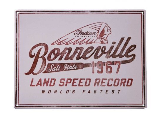 Табличка металлическая INDIAN BONNEVILLE White