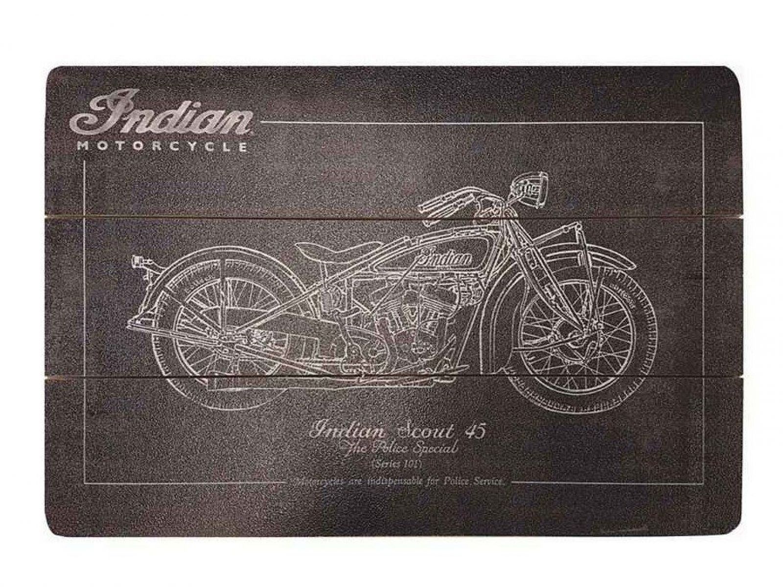 Табличка деревянная INDIAN SCOUT® Black