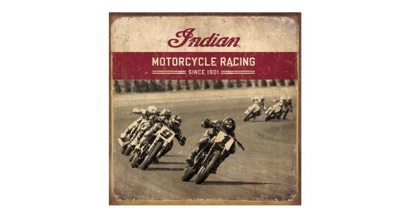 Купить Табличка металлическая INDIAN FLAT TRACK RACING Brown - цена ...