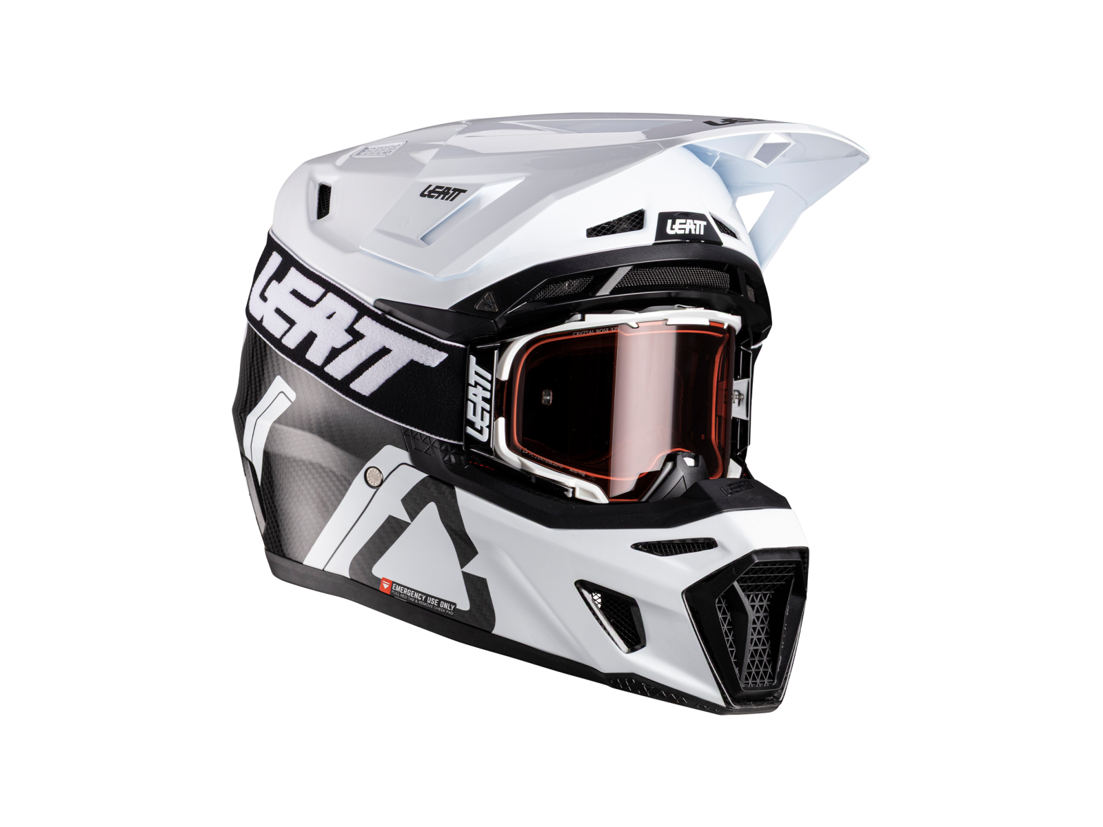 Мотошлем LEATT Moto 9.5 Carbon Helmet Kit Carbon/White