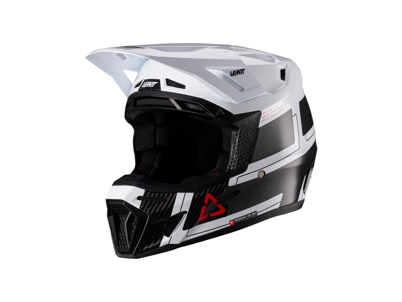 Мотошлем LEATT Moto 9.5 Carbon Helmet Kit Carbon/White