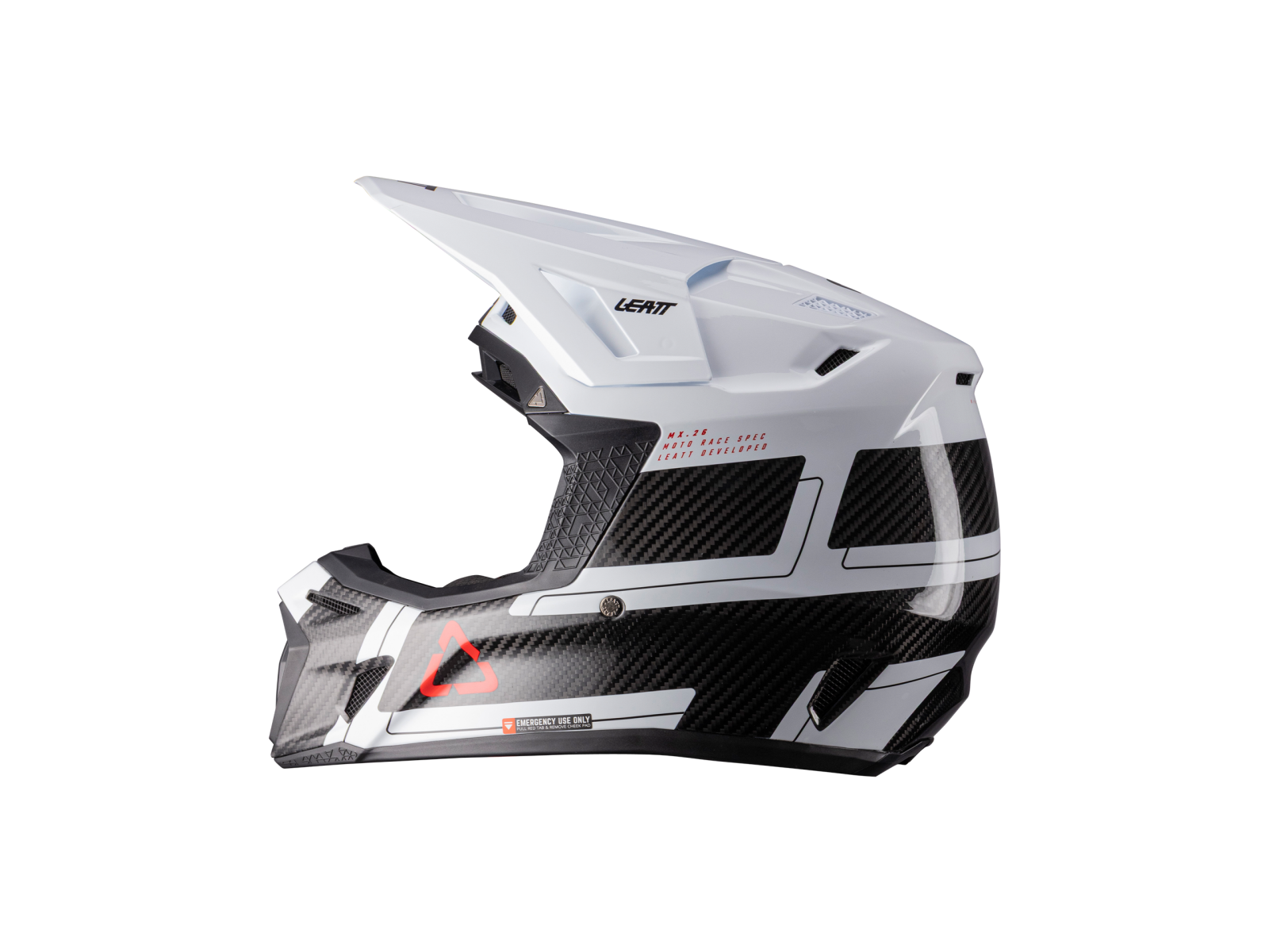 Мотошлем LEATT Moto 9.5 Carbon Helmet Kit Carbon/White