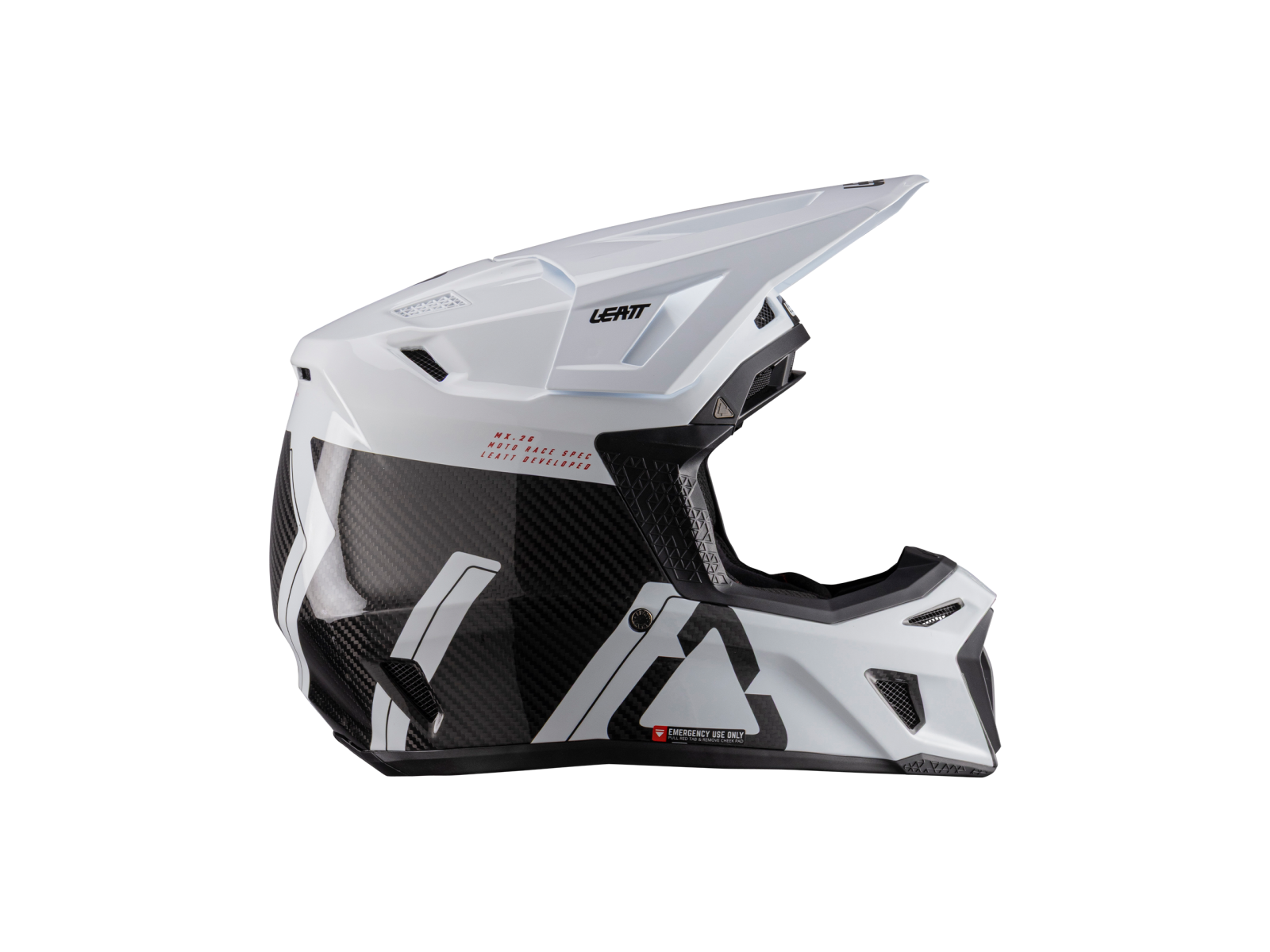 Мотошлем LEATT Moto 9.5 Carbon Helmet Kit Carbon/White