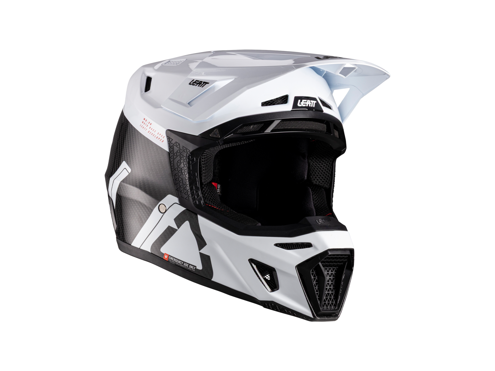 Мотошлем LEATT Moto 9.5 Carbon Helmet Kit Carbon/White
