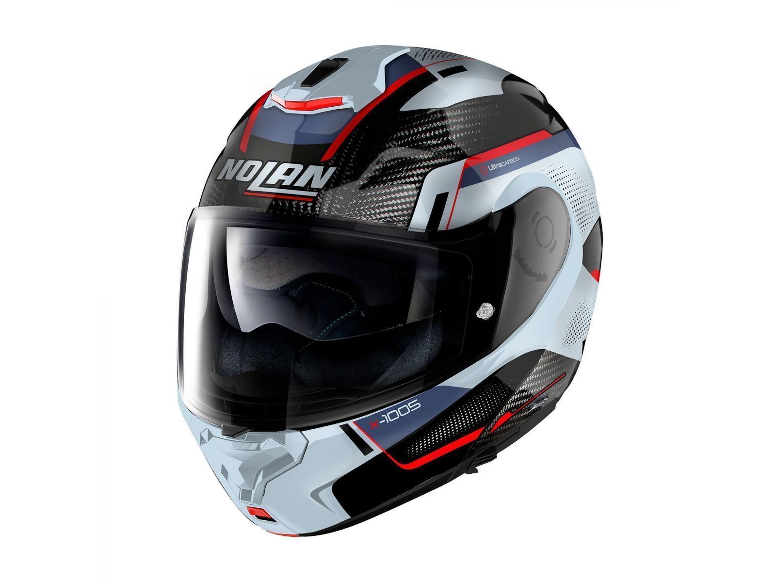 Мотошлем NOLAN X-1005 ULTRA CARBON (2024) Undercover N-Com 043, Carbon White/Red/Blue/Zephyr White