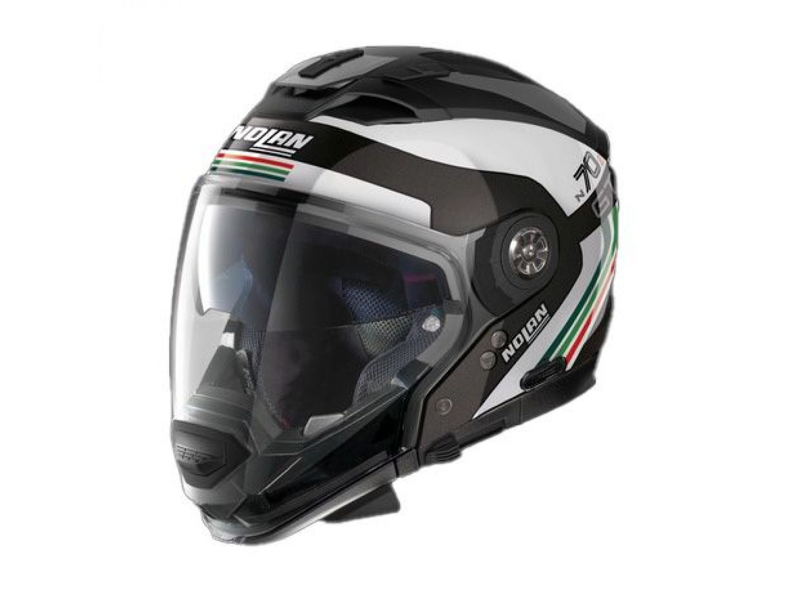 Мотошлем NOLAN N70-2 GT  (06) Jetpack N-Com 064, Metal Black/White/Tricolour/Italian Flag