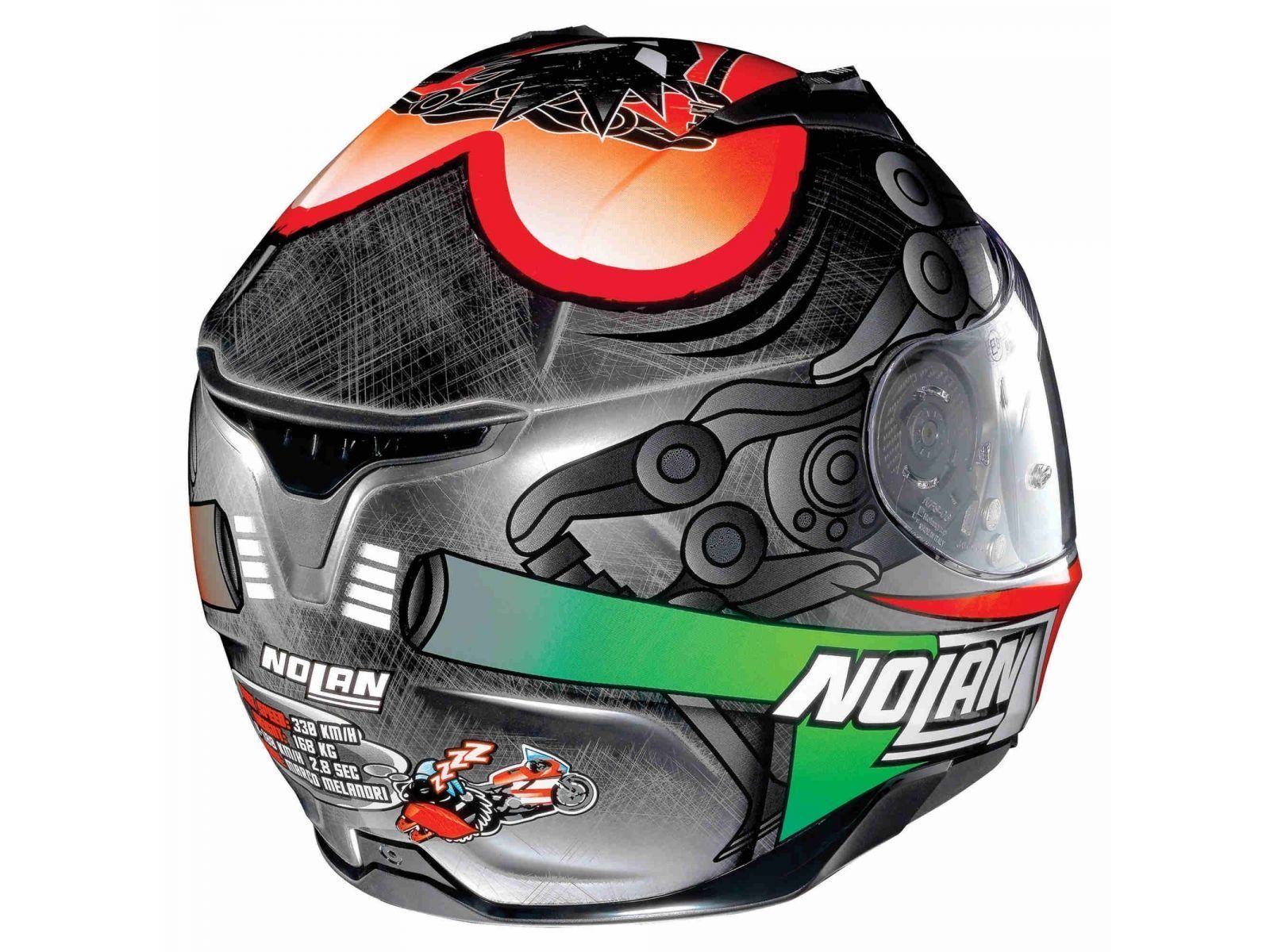 Мотошлем Nolan N87 Gemini Replica N-Com M.Melandri Scratched Chrome