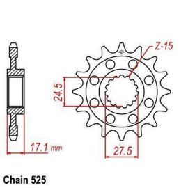 Звезда передняя для Ducati Panigale 1199 12-15, Panigale 1299 15-17, Panigale R 15-17