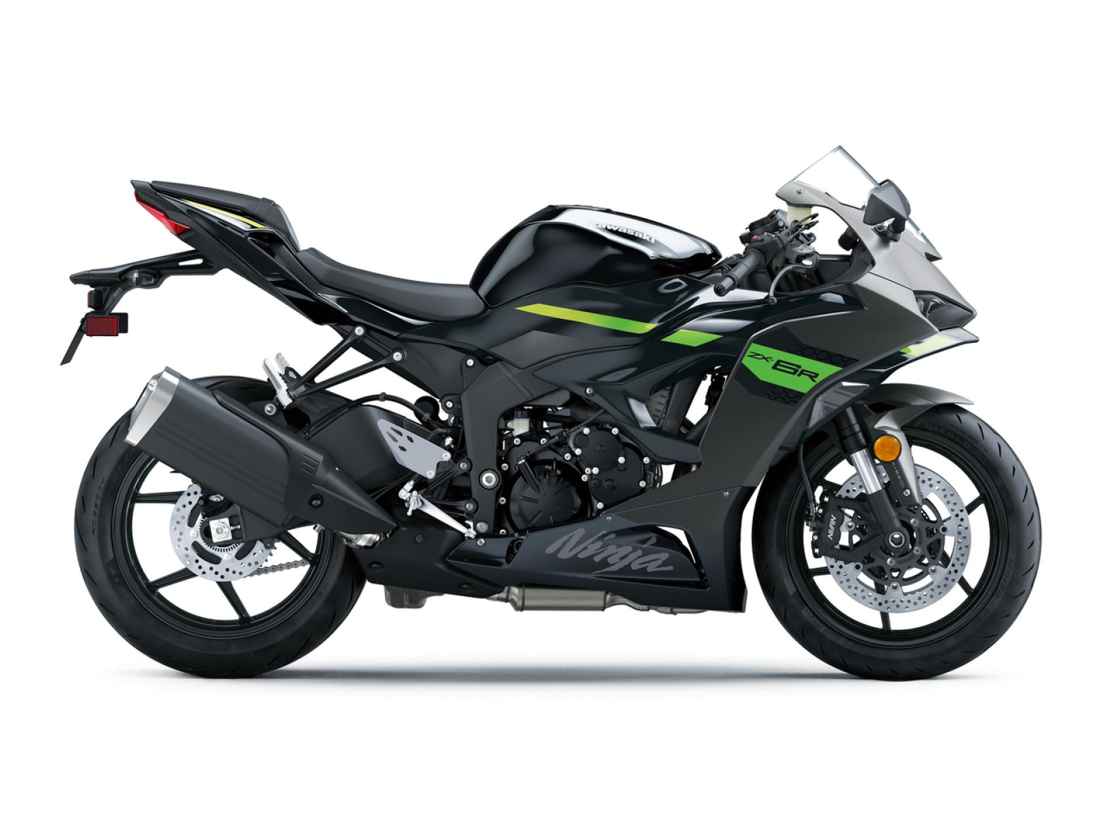 Мотоцикл KAWASAKI ZX-6R (Metallic Matte Graphenesteel Gray / Metallic Spark Black / Lime Green) 2026