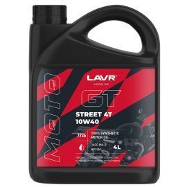 Моторное масло для мотоциклов LAVR GT STREET 10W-40 4T 4 л Ln7726