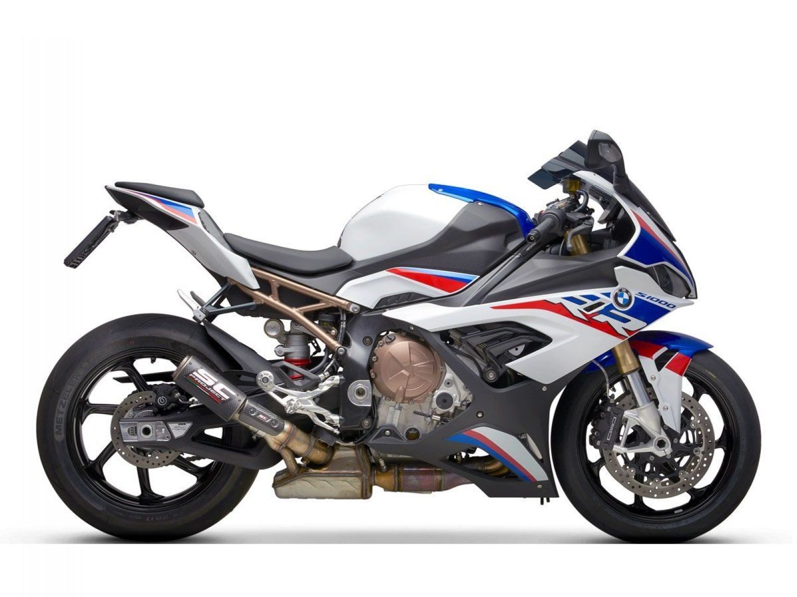 Глушитель SC Project  Slip-On CR-T карбон титановая сетка для BMW S1000RR 19-20