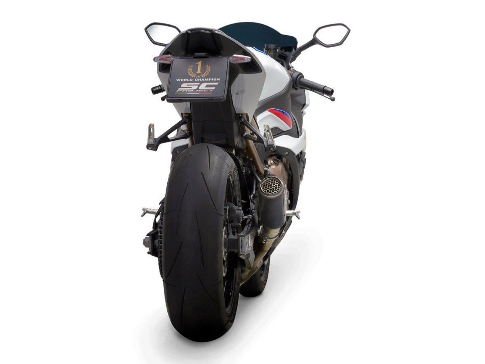 Глушитель SC Project  Slip-On CR-T карбон титановая сетка для BMW S1000RR 19-20