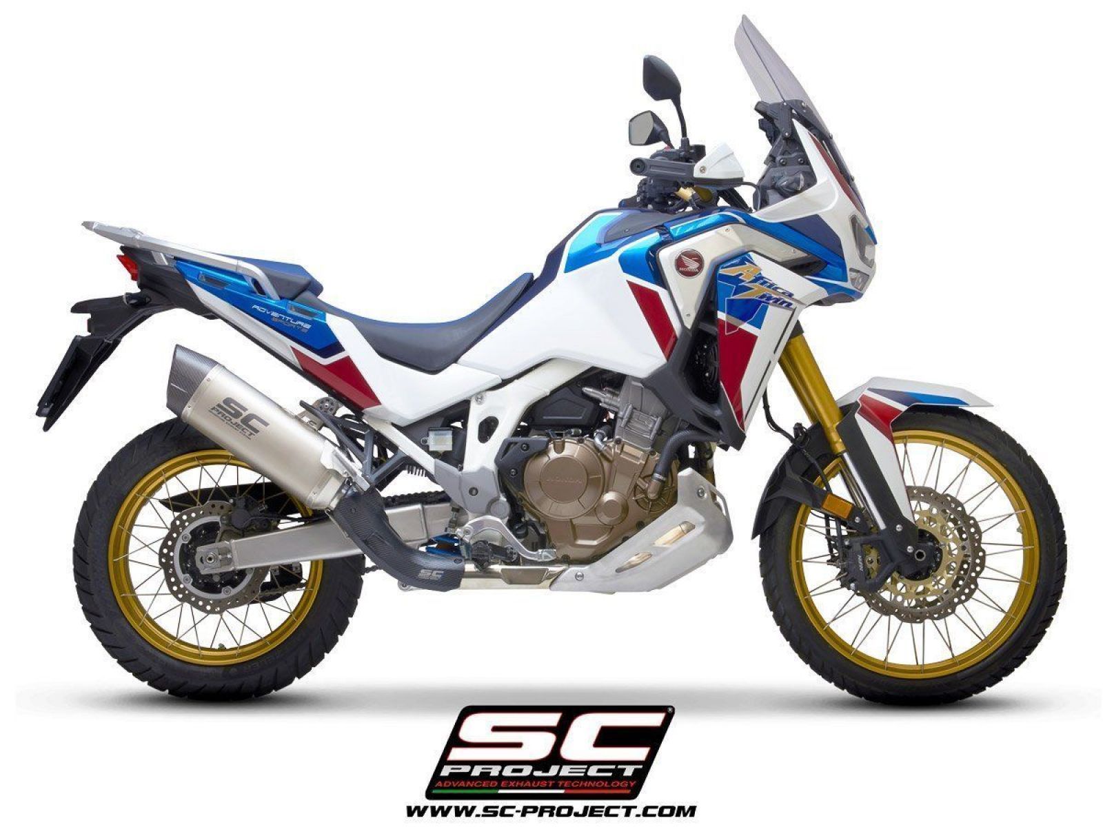 Глушитель SC Project Slip-On ADVENTURE титан карбон Honda CRF1000L Africa Twin 16-19