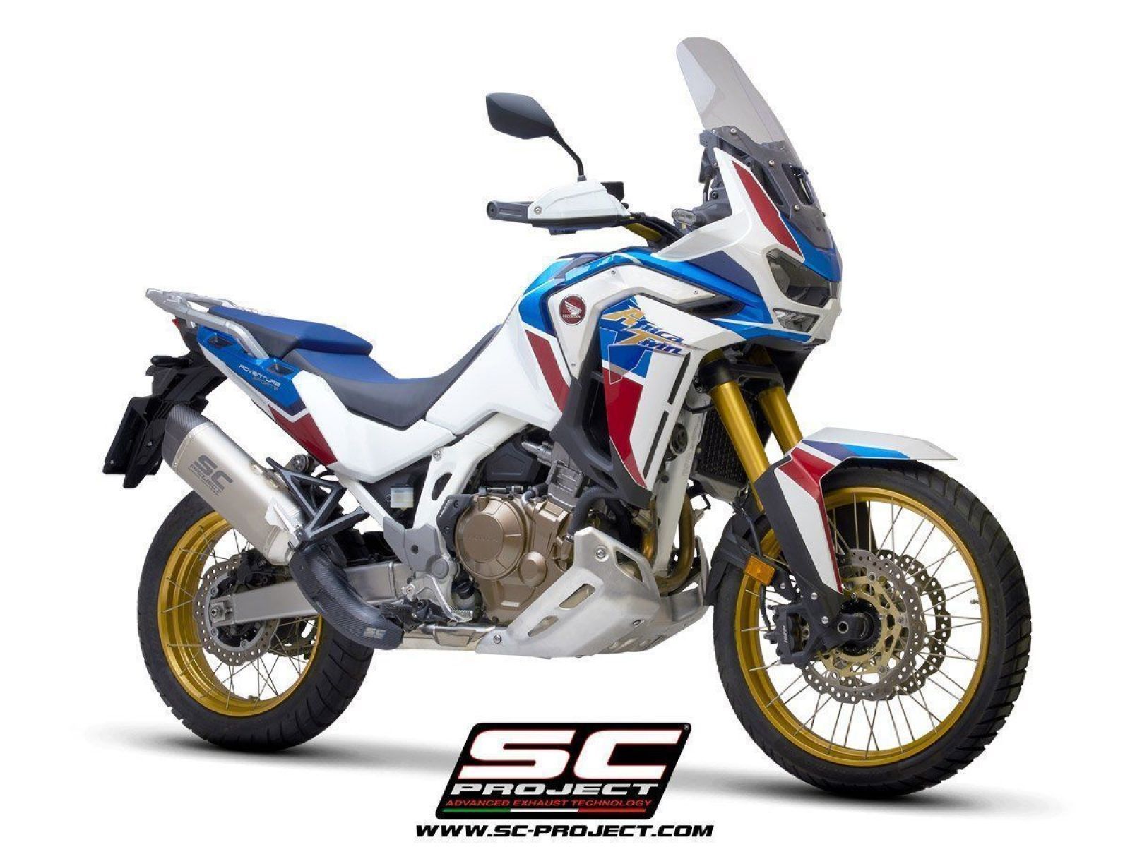 Глушитель SC Project Slip-On ADVENTURE титан карбон Honda CRF1000L Africa Twin 16-19