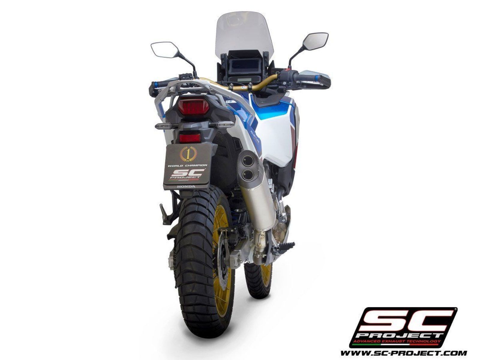 Глушитель SC Project Slip-On ADVENTURE титан карбон Honda CRF1000L Africa Twin 16-19