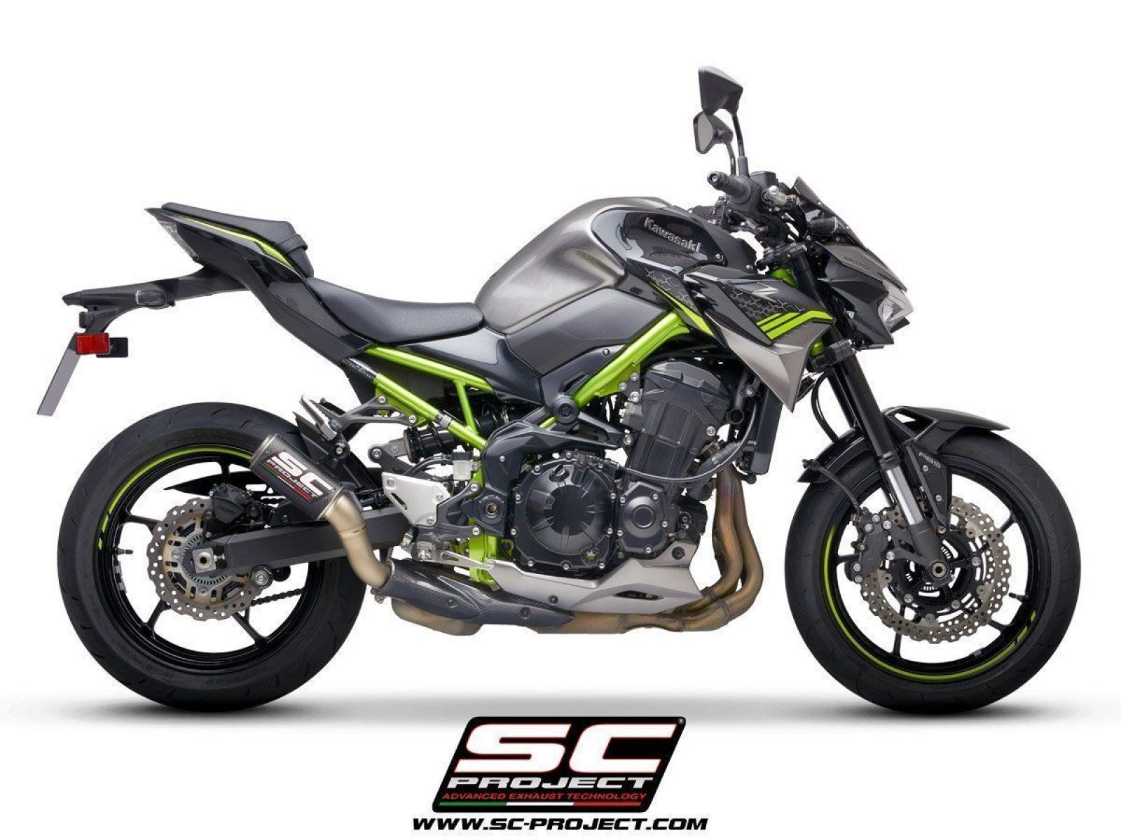 Глушитель SC Project Slip-On CR-T карбон титановая сетка для Kawasaki Z900 20