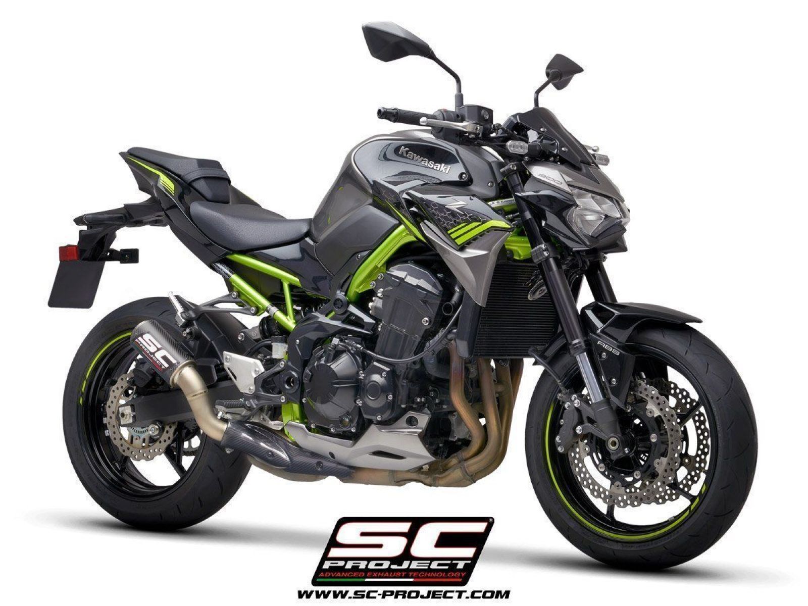 Глушитель SC Project Slip-On CR-T карбон титановая сетка для Kawasaki Z900 20