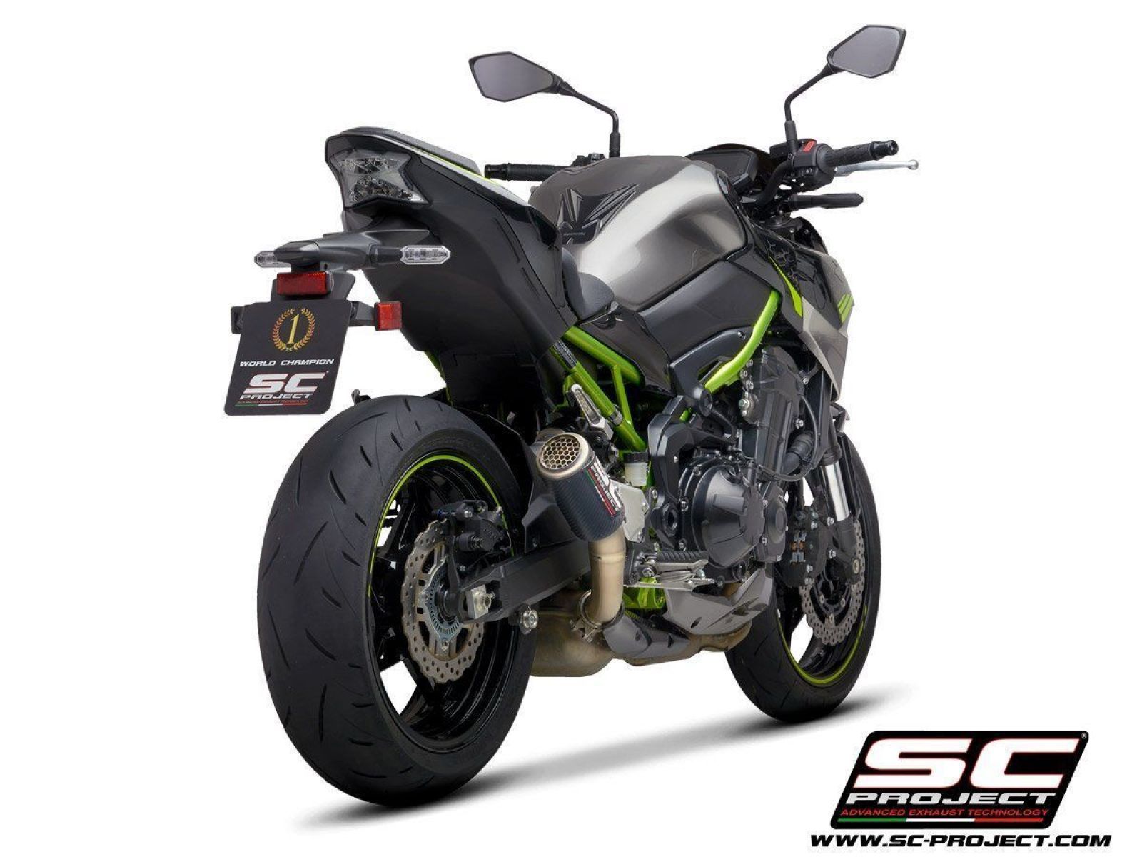 Глушитель SC Project Slip-On CR-T карбон титановая сетка для Kawasaki Z900 20